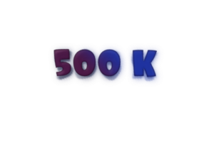 500 k subscribers celebration greeting Number with ink design png