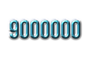 9000000 subscribers celebration greeting Number with plastic design png