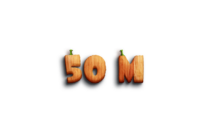 50 million subscribers celebration greeting Number with pumpkin design png