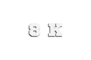 8 k subscribers celebration greeting Number with 3d paper design png