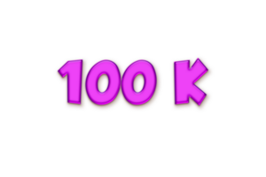 100 k subscribers celebration greeting Number with liquid design png