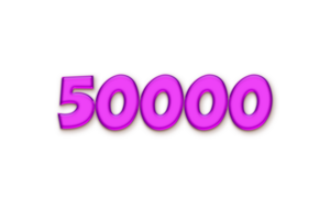 50000 prenumeranter firande hälsning siffra med flytande design png