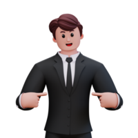 empresário de personagem 3d png