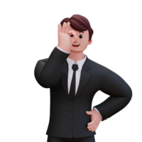 empresário de personagem 3d png