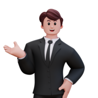 empresário de personagem 3d png