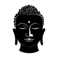 Buddha Face Silhouette. Vector Illustration
