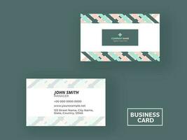 Vector Abstract Business Card Design In Front And Back View.