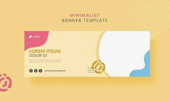 Abstract Minimalist Banner Template Design With Copy Space On Yellow Background. vector