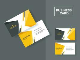 Abstract Editable Business Card Or Horizontal Template Set On Grey Background. vector