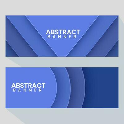 Abstract Blue Paper Cut Overlap Background Can Be Used As Banner Or Header.