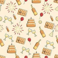 Seamless Party Theme Pattern Background For New Year. vector