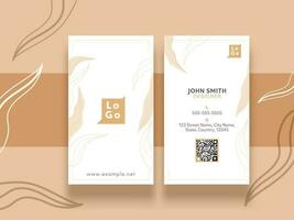 Vertical Business Or Visiting Card Design In Front And Back View. vector