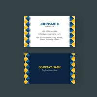 Modern Horizontal Business Card Template Layout In White And Blue Color. vector