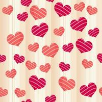 Seamless Love Theme Pattern Background In Red And Beige Color. vector