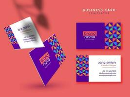 Set Of Double-Sides Business Card Template Design On Red Background. vector