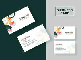 Professional Business Card Templates On Green And Grey Background. vector