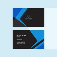 Modern Business Card Template Layout In Blue And Black Color. vector