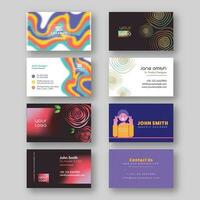 Set Of Modern Business Card Template In Front And Back Side. vector