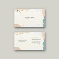 Vector Abstract Business Card Template Layout In Front And Back View.