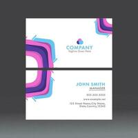 Abstract Business Card Design With Double Sides On Dark Gray Background. vector