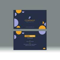 Blue Color Business Card Template Layout In Front And Back View. vector