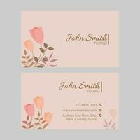 Florist Visiting Card Design In Front And Back View. vector