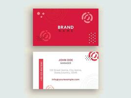 Red And White Business Card Design With Double-Sides. vector