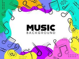 Colorful Abstract Music Notes Background. vector