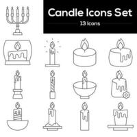 Candle Icons Or Symbol Set In Stroke Style. vector