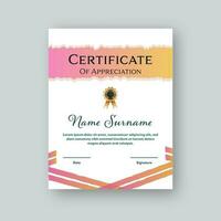 Certificate Of Appreciation Template Layout On Gray Background. vector