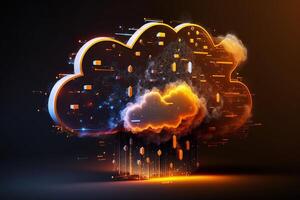 Database digital cloud storage computing technology concept illustration. photo