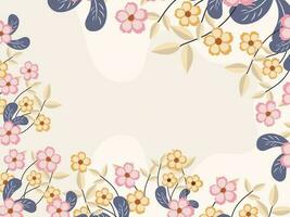 Vector Floral Pattern Background With Space For Text.