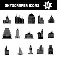 rascacielos icono en plano estilo. vector
