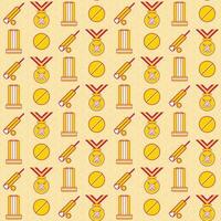 Cricket Theme Pattern Background In Yellow And Pink Color. vector