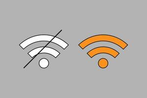 Wi-fi icon, symbol, wireless connection, without internet access, vector illustration