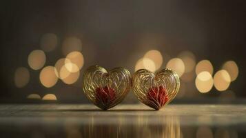 wooden heart silhouette in front of a white background, in the style of bokeh panorama, light red and crimson, romantic soft focus and ethereal light, two dimensional, generat ai photo