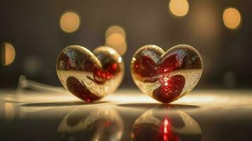 wooden heart silhouette in front of a white background, in the style of bokeh panorama, light red and crimson, romantic soft focus and ethereal light, two dimensional, generat ai photo