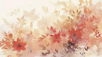 watercolor floral arrangement and watercolor background on a pink background, in the style of trace monotone, high resolution, light red and light pink, generat ai photo