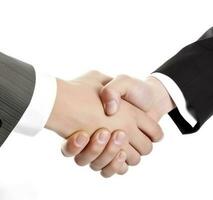 Handshake isolated on white background, generate ai photo