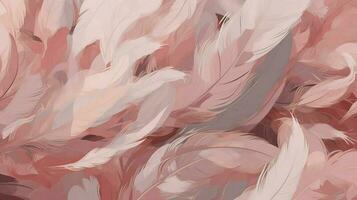 coloured feathers in pink on the background, in the style of subtle shading, anime aesthetic, wallpaper, pigeoncore, free brushwork, translucent color, generat ai photo