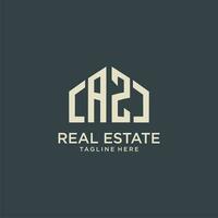 AZ initial monogram logo for real estate design vector