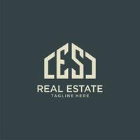 ES initial monogram logo for real estate design vector