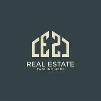 EZ initial monogram logo for real estate design vector