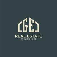 GE initial monogram logo for real estate design vector