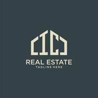 IC initial monogram logo for real estate design vector