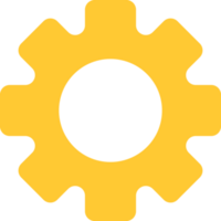 engranaje logo aislado amarillo png