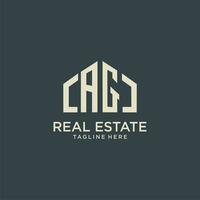 AG initial monogram logo for real estate design vector