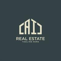 AI initial monogram logo for real estate design vector