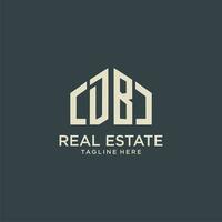 DB initial monogram logo for real estate design vector