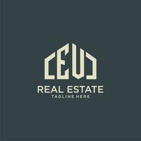 EV initial monogram logo for real estate design vector